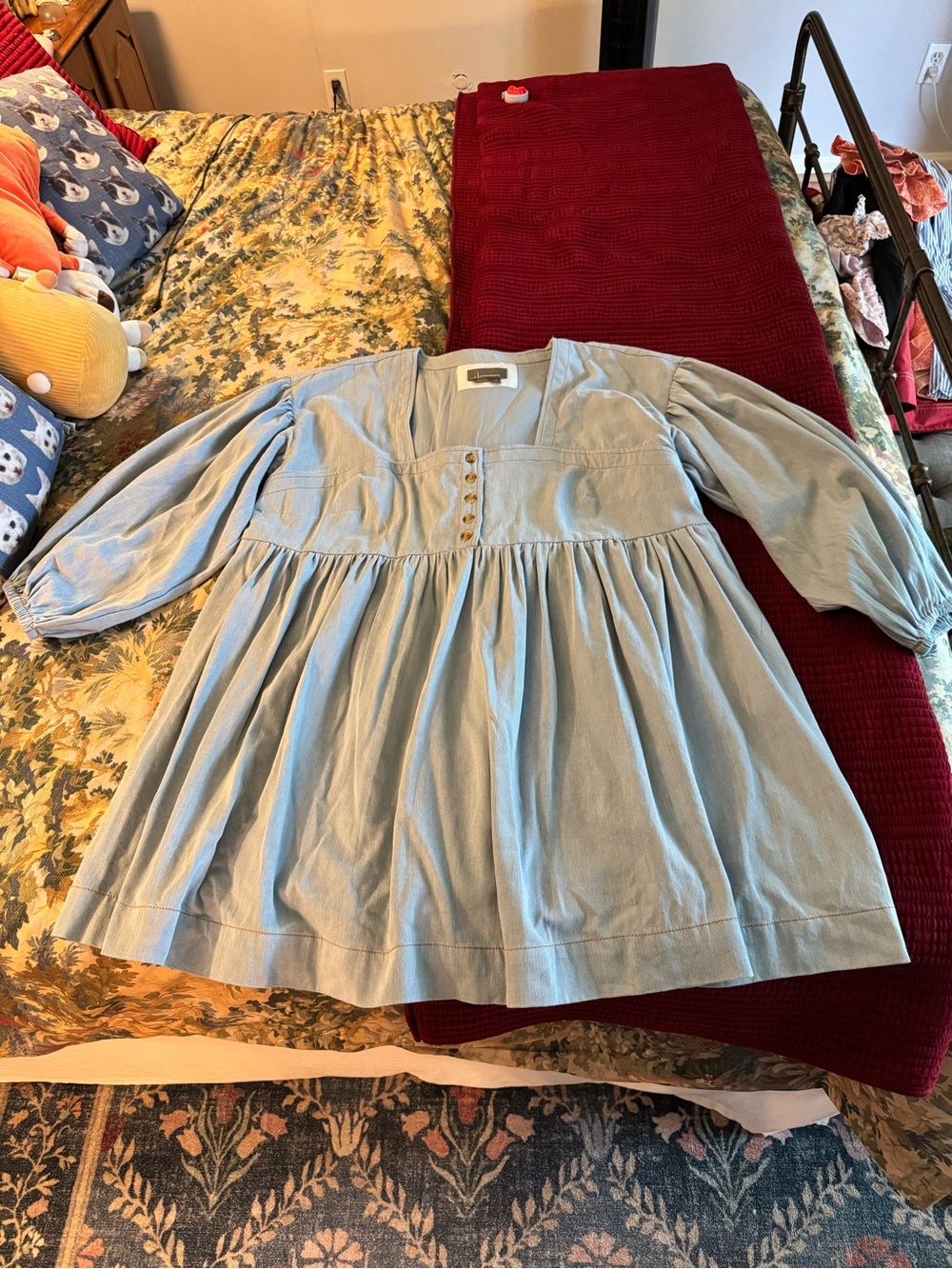Anthropologie denim babydoll dress
